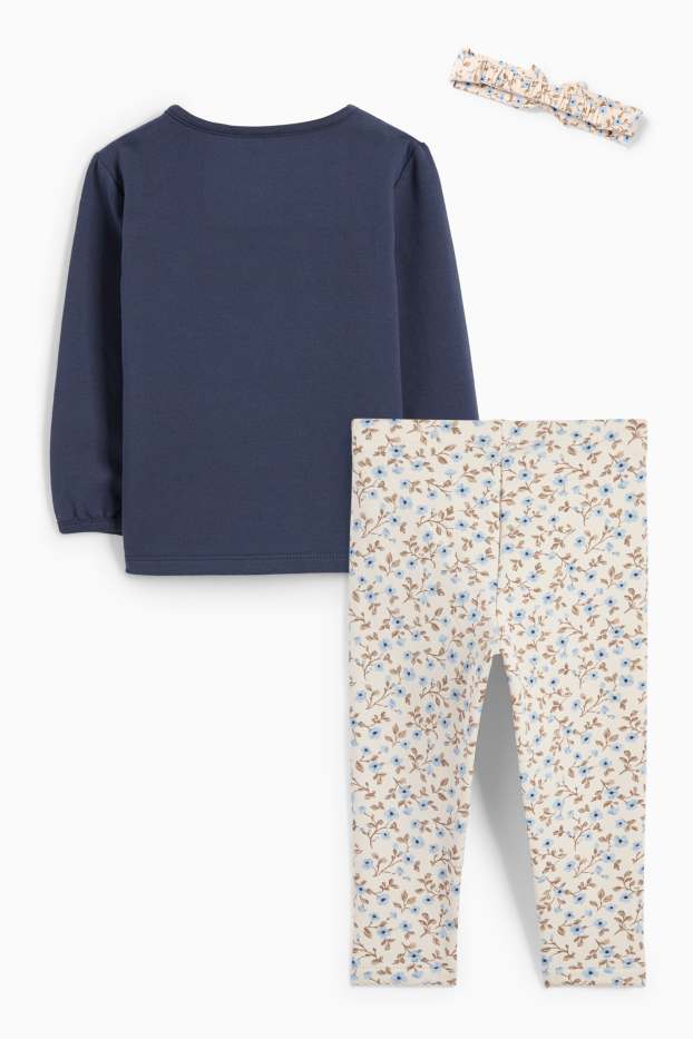 Bébés filles - Bambi - tenue bébé - 3 pièces - bleu foncé