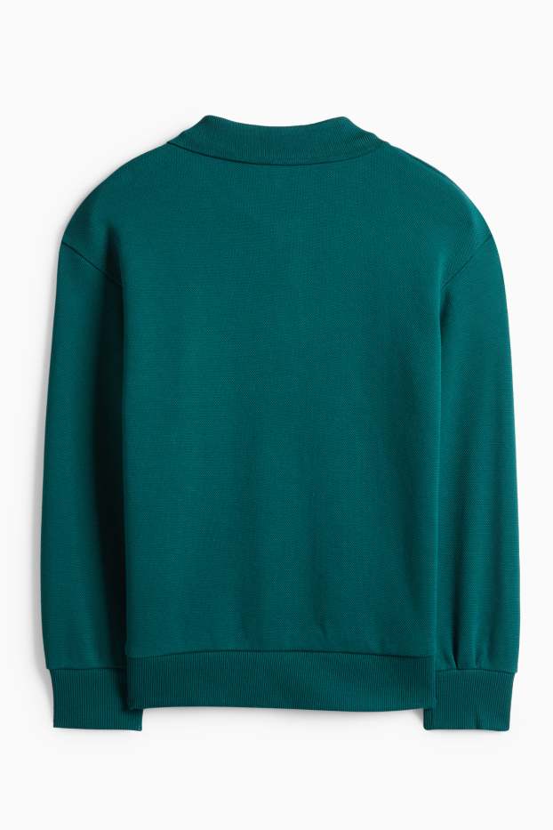 Enfants garçons - Sweat - finition texturée - vert foncé