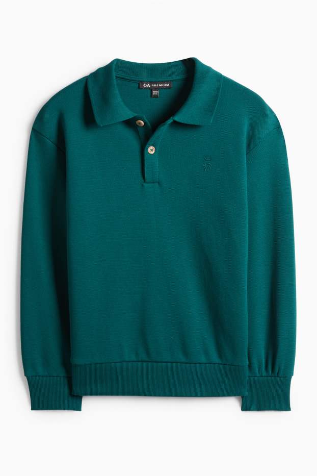 Enfants garçons - Sweat - finition texturée - vert foncé