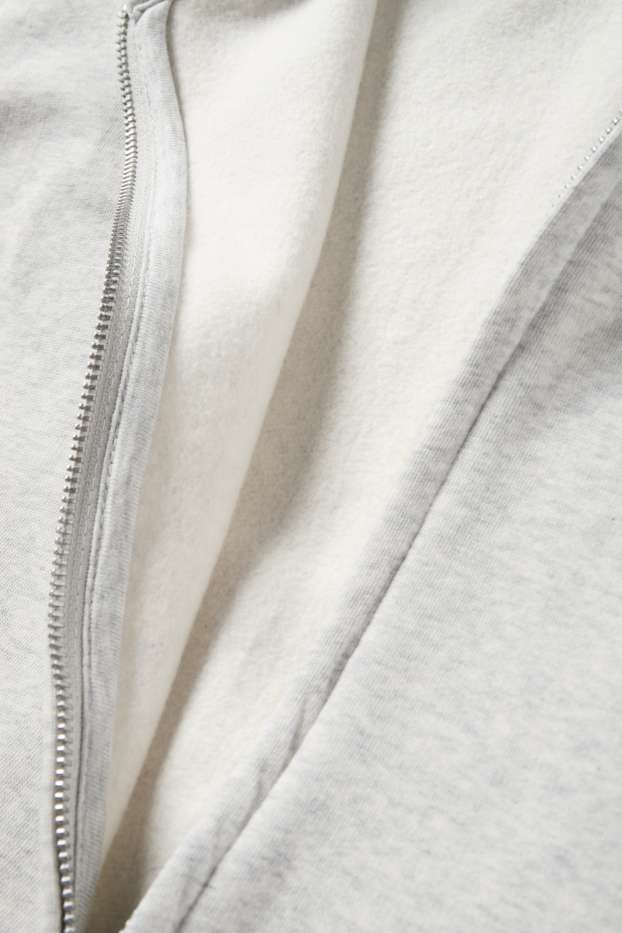 Uomo - Felpa con zip e cappuccio - grigio chiaro melange