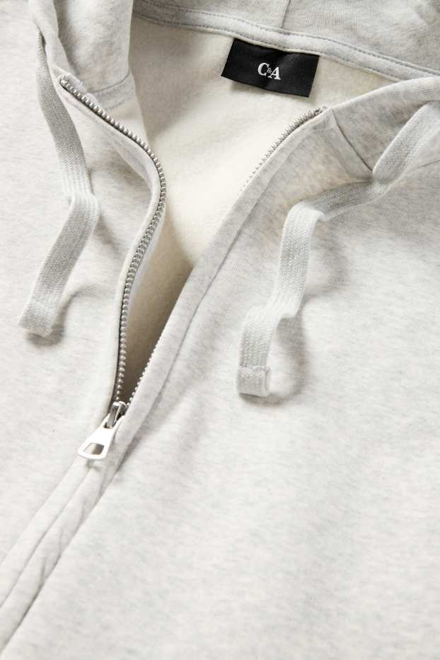 Uomo - Felpa con zip e cappuccio - grigio chiaro melange