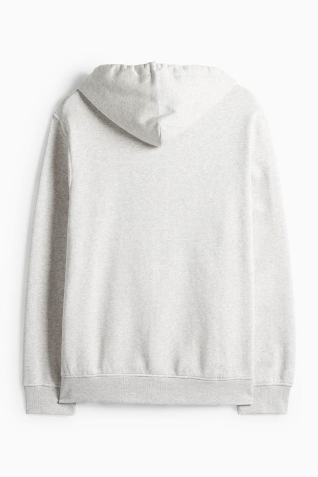 Uomo - Felpa con zip e cappuccio - grigio chiaro melange