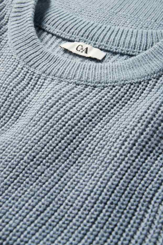 Dámské - Svetr - žebrovaný - modrá