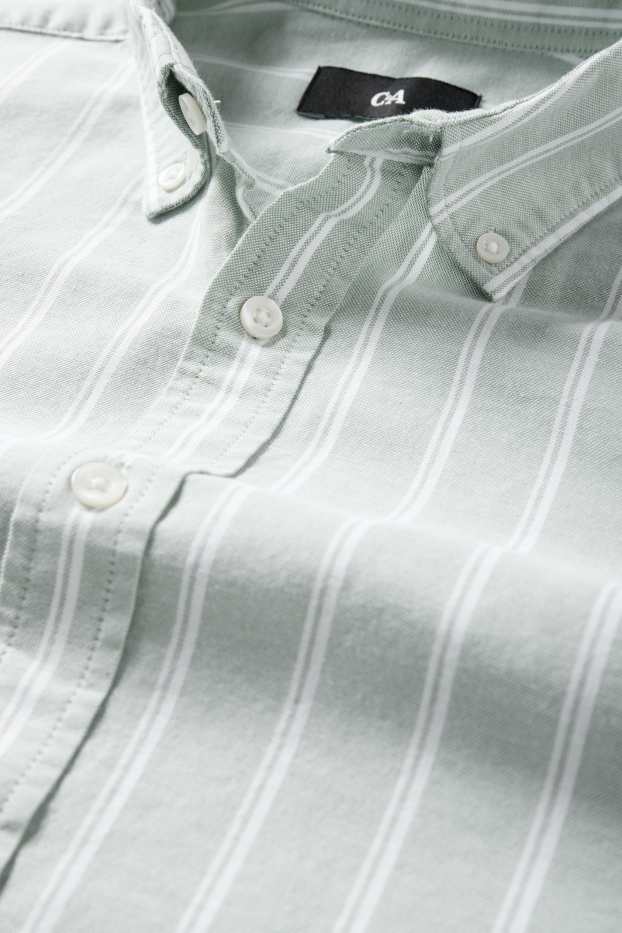 Hommes - Chemise - regular fit - col button-down - à rayures - vert menthe
