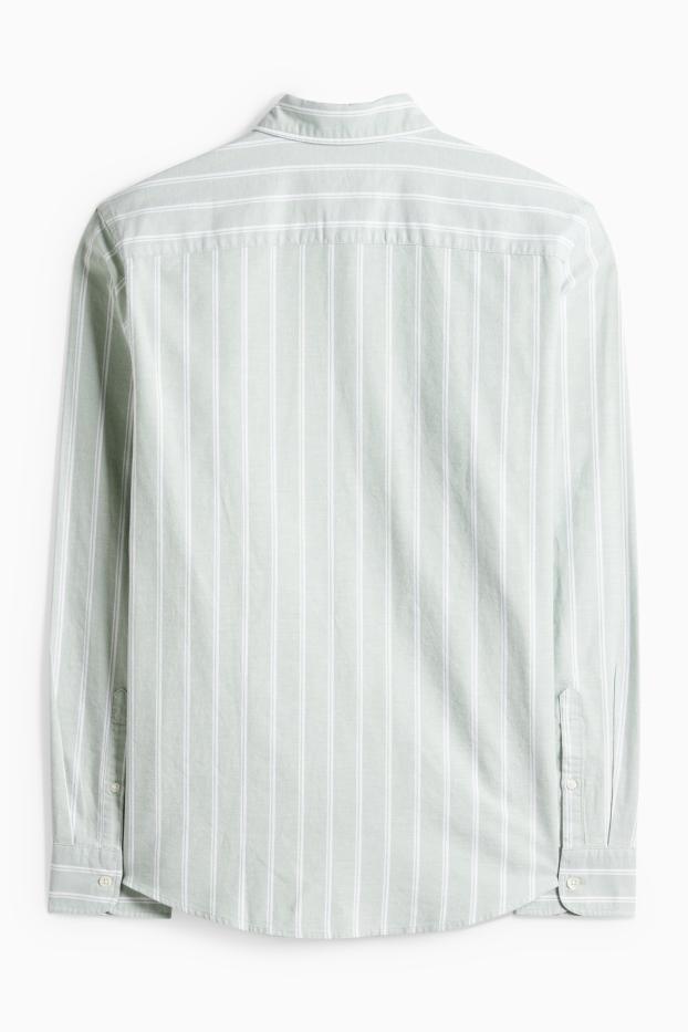 Hommes - Chemise - regular fit - col button-down - à rayures - vert menthe
