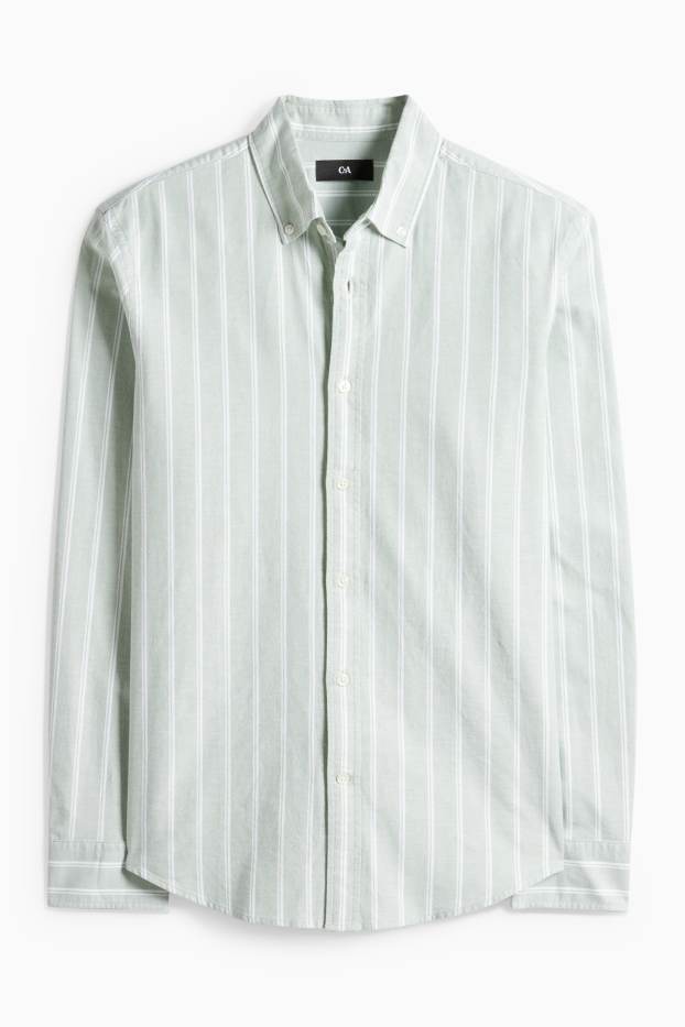 Hommes - Chemise - regular fit - col button-down - à rayures - vert menthe
