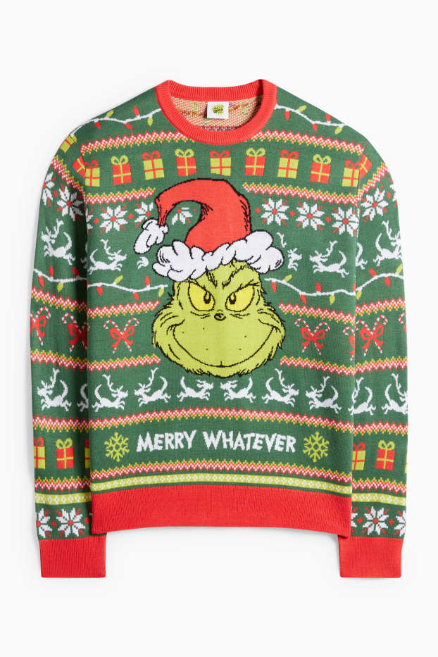 Pánské - Vánoční svetr - Grinch - zelená