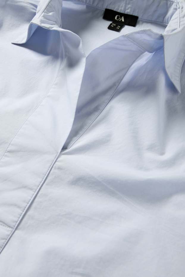 Dámské - Halenka s výstřihem ve tvaru V - světle modrá