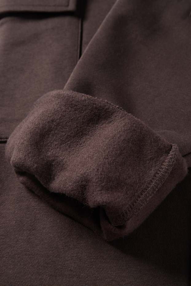 Děti - chlapci - Cargo teplákové kalhoty - tmavohnědá