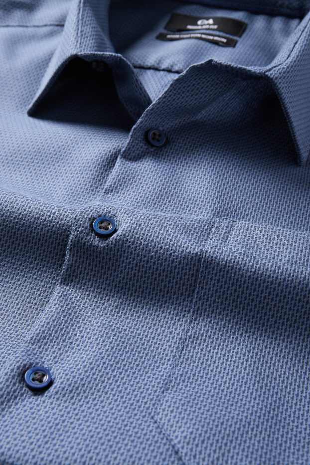 Home - Camisa formal - regular fit - Kent - no requereix planxada - texturada - blau fosc
