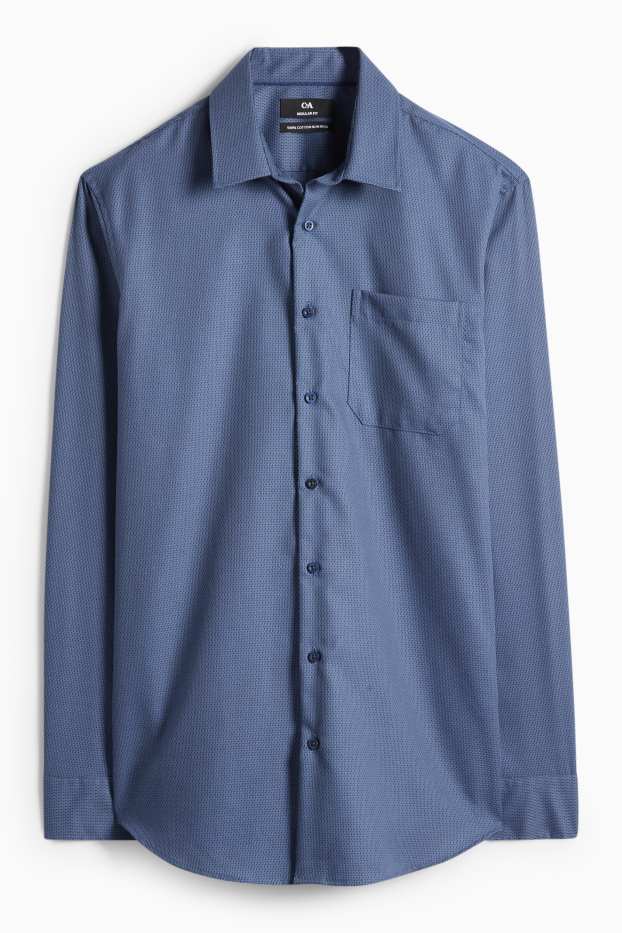 Home - Camisa formal - regular fit - Kent - no requereix planxada - texturada - blau fosc