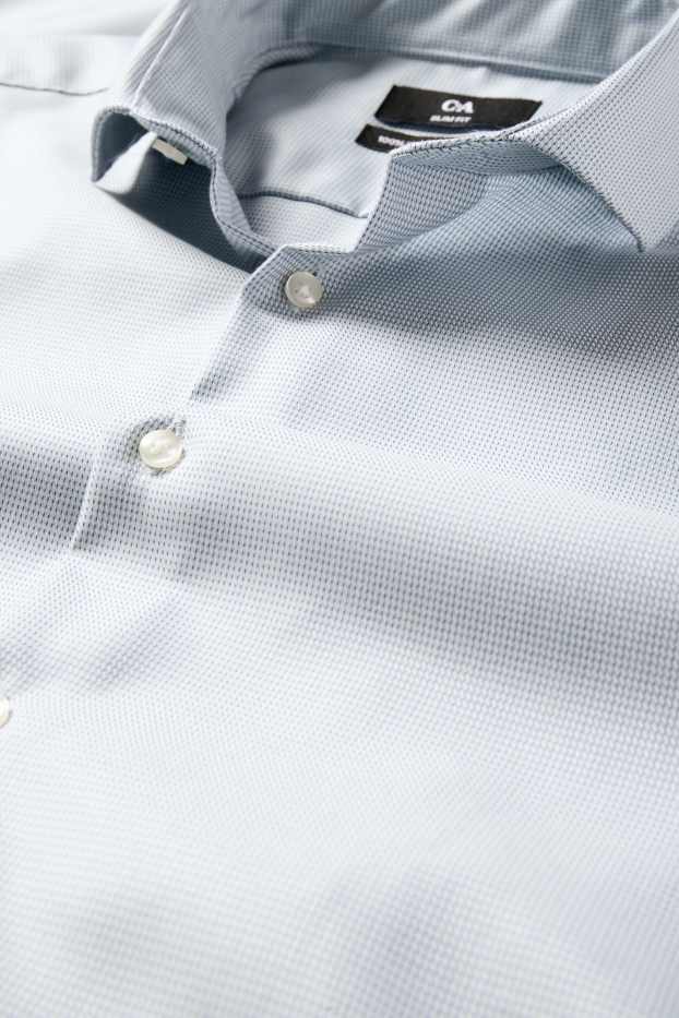 Herren - Businesshemd - Slim Fit - Cutaway - bügelleicht - hellblau
