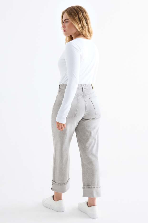 Femmes - Boyfriend jean - mid waist - LYCRA® - jean gris