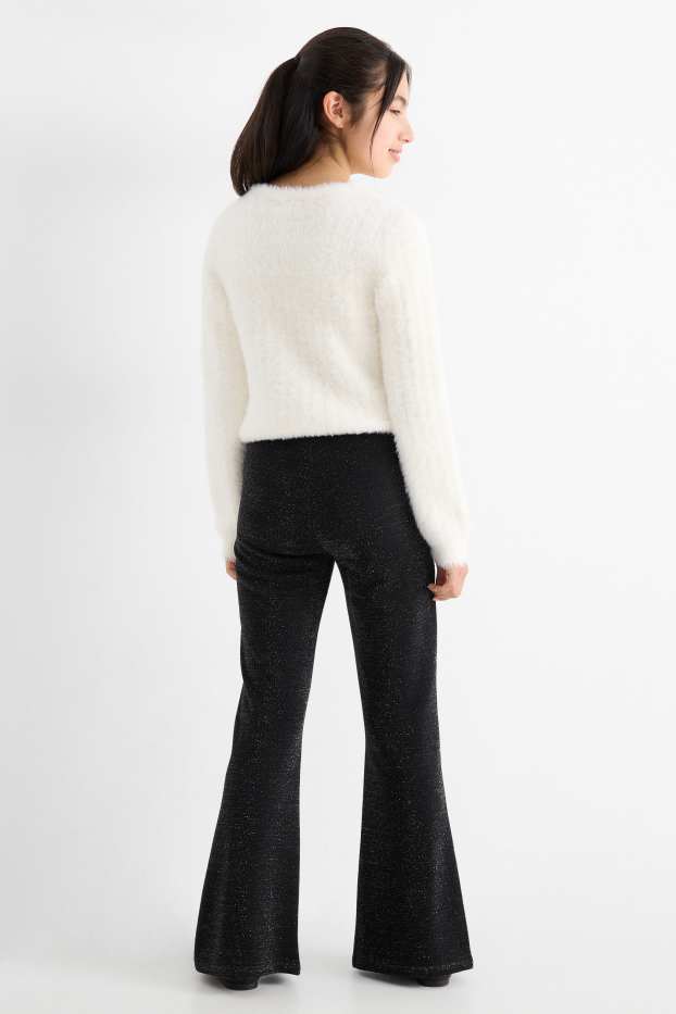 Niñas - Leggings acampanados - negro