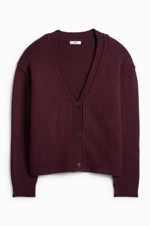 Damen - Strickjacke - bordeaux