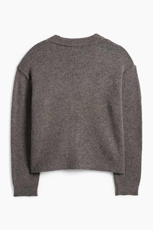 Damen - Strickjacke - grau-melange