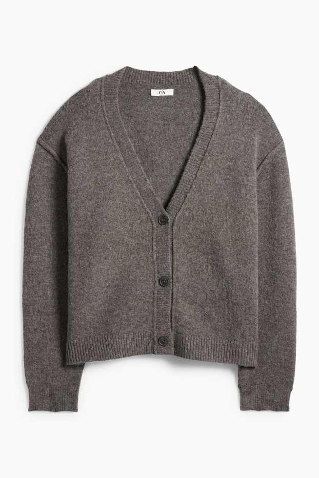 Damen - Strickjacke - grau-melange