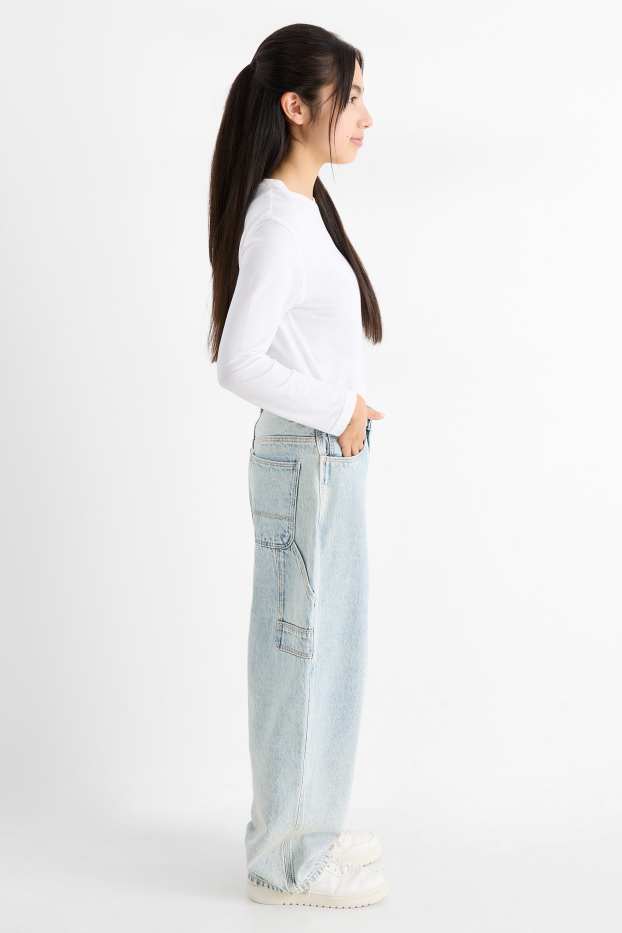 Kinder Mädchen - Balloon Jeans - helljeansblau