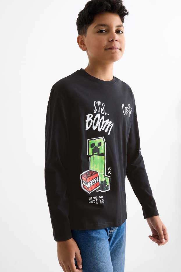 Děti - chlapci - Multipack 2 ks - Minecraft - tričko s dlouhým rukávem - černá