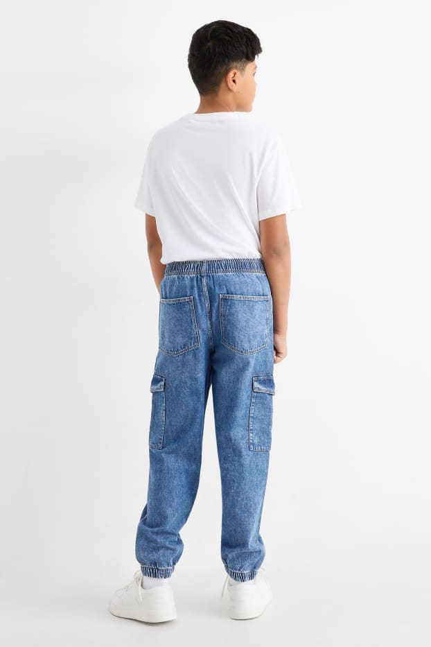 Kinder Jungen - Cargo Jeans - jeansblau