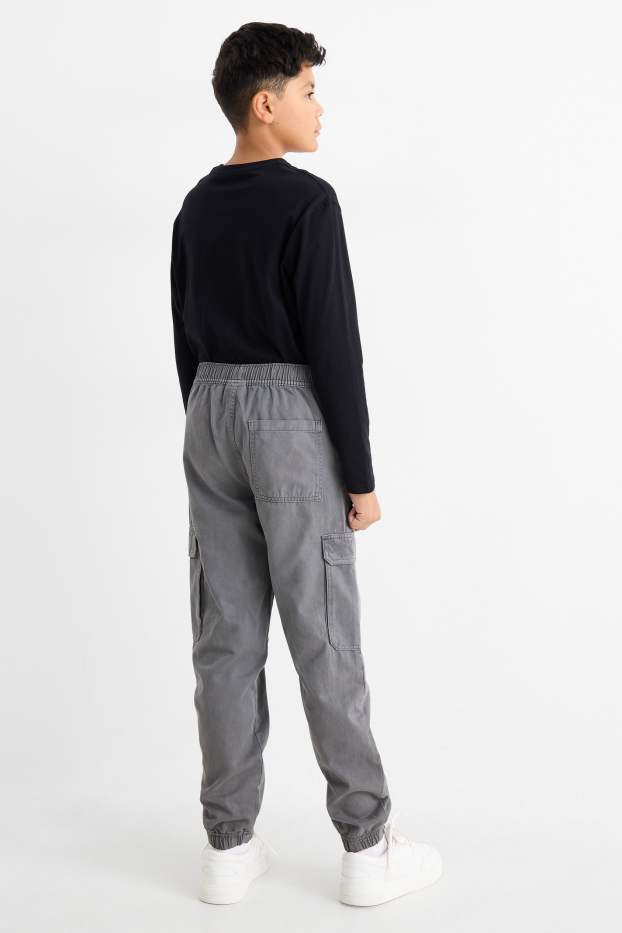 Kinder Buben - Cargohose - grau