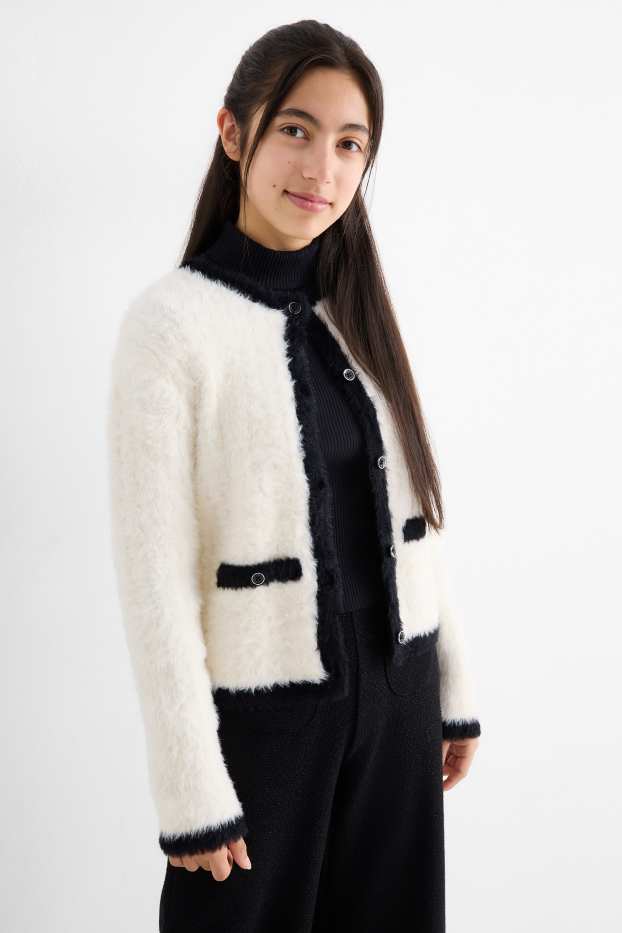 Kinder Mädchen - Strickjacke - cremeweiß
