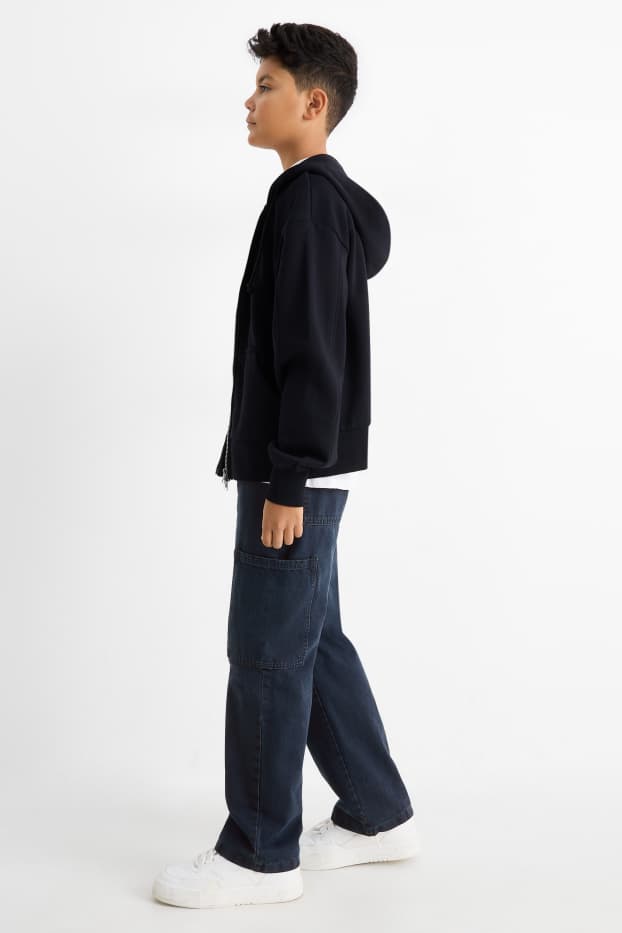 Kinder Jungen - Cargo Jeans - Thermojeans - dunkeljeansblau