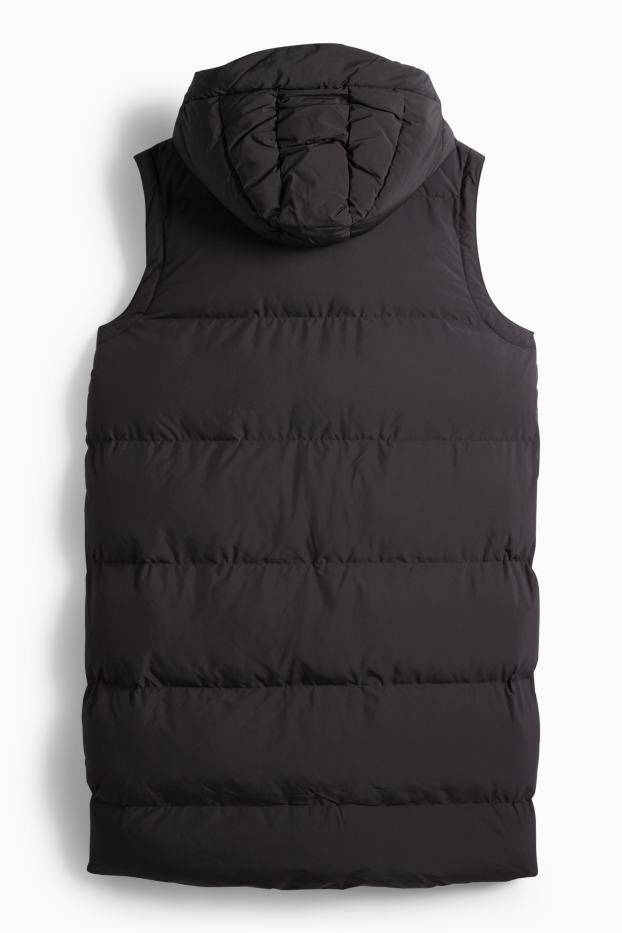 Women - Quilted gilet with hood - water-repellent - black