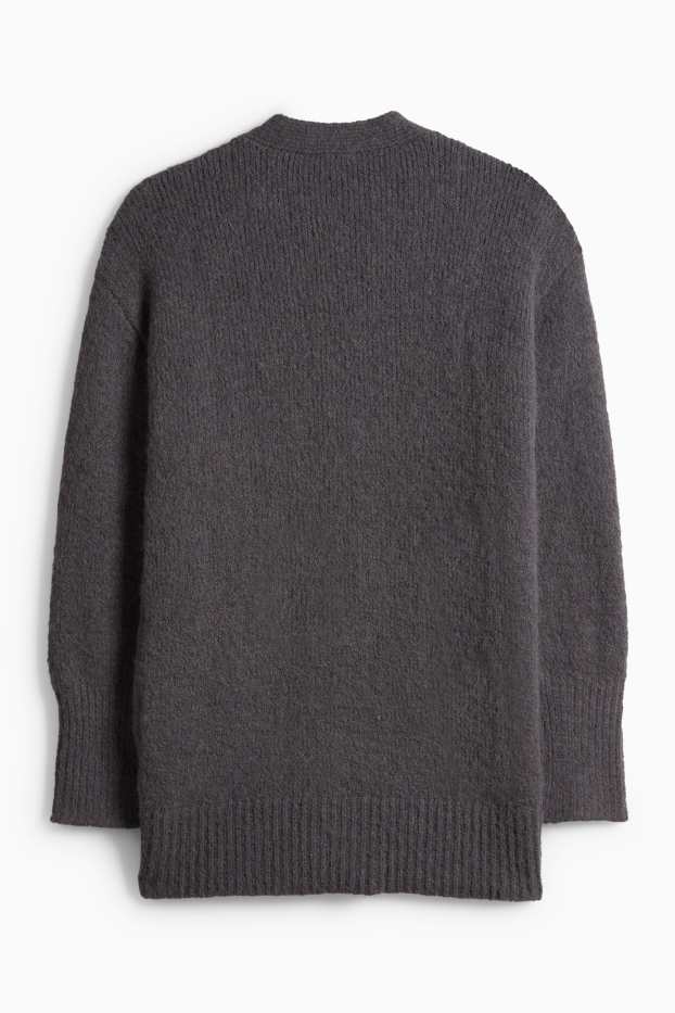 Damen - Strickjacke - dunkelgrau
