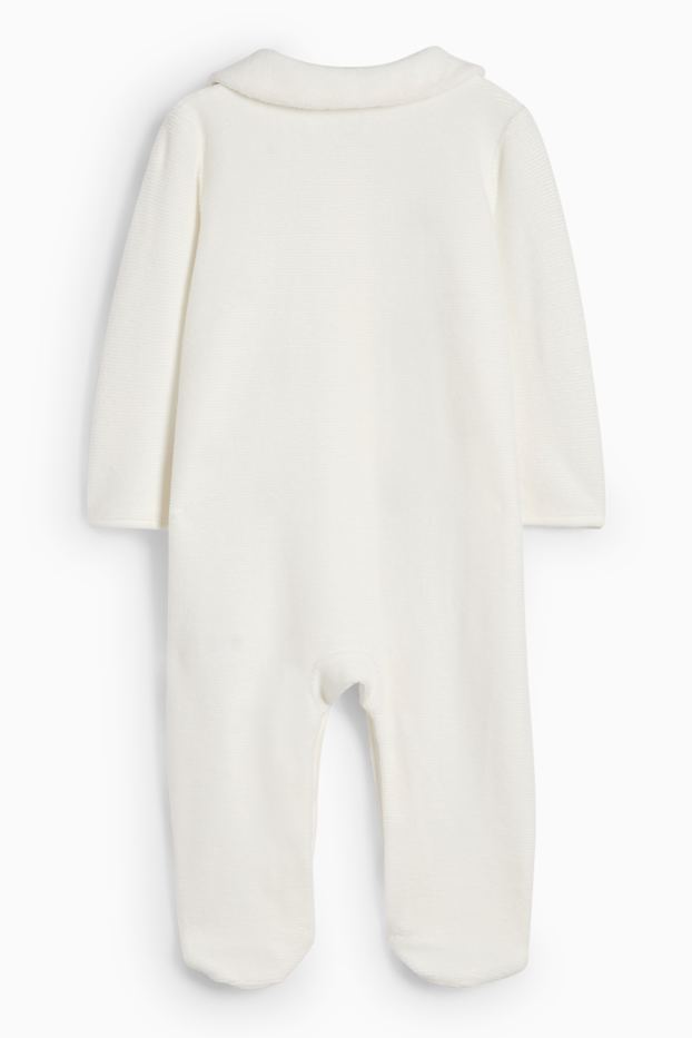 Unisex - Babykerstpyjama - geribd - wit