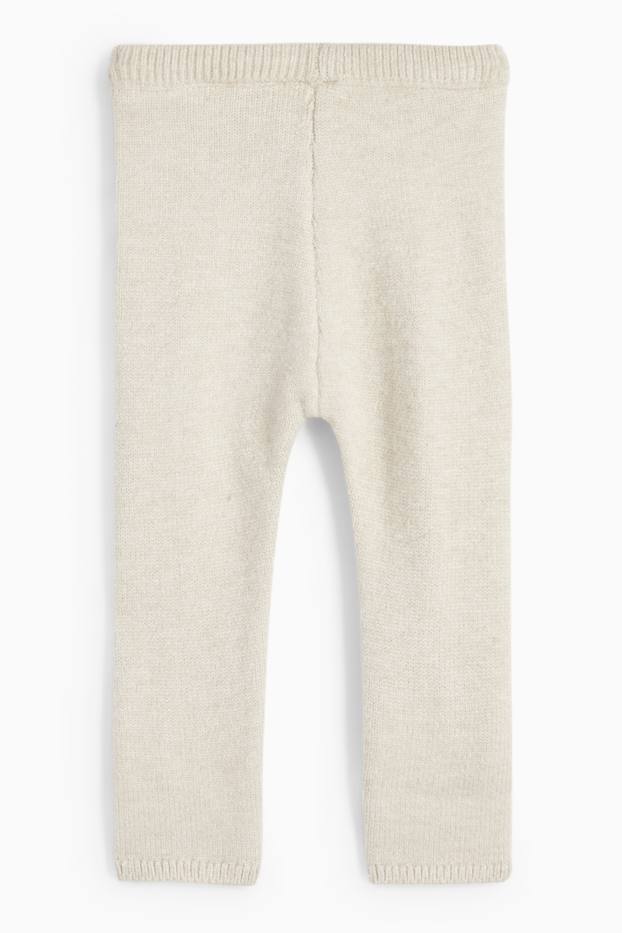 Baby Mädchen - Baby-Strick-Leggings - cremeweiß