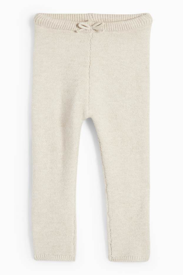 Baby Mädchen - Baby-Strick-Leggings - cremeweiß