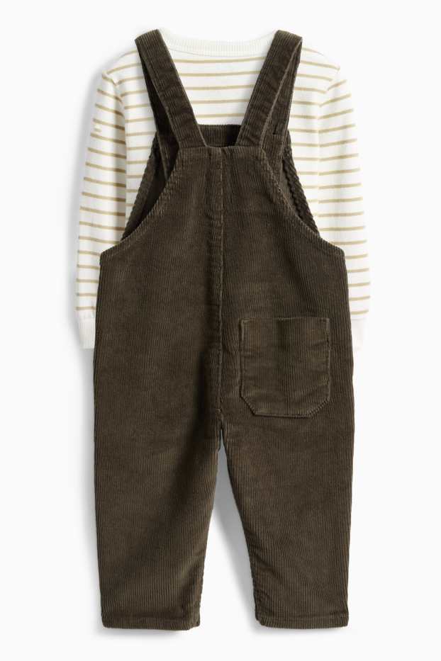 Bebés niños - Conjunto para bebé - 2 prendas - verde oscuro / blanco