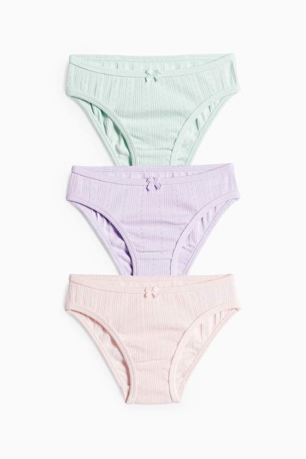 Kinderen: meisjes - Set van 3 - slip - mintgroen