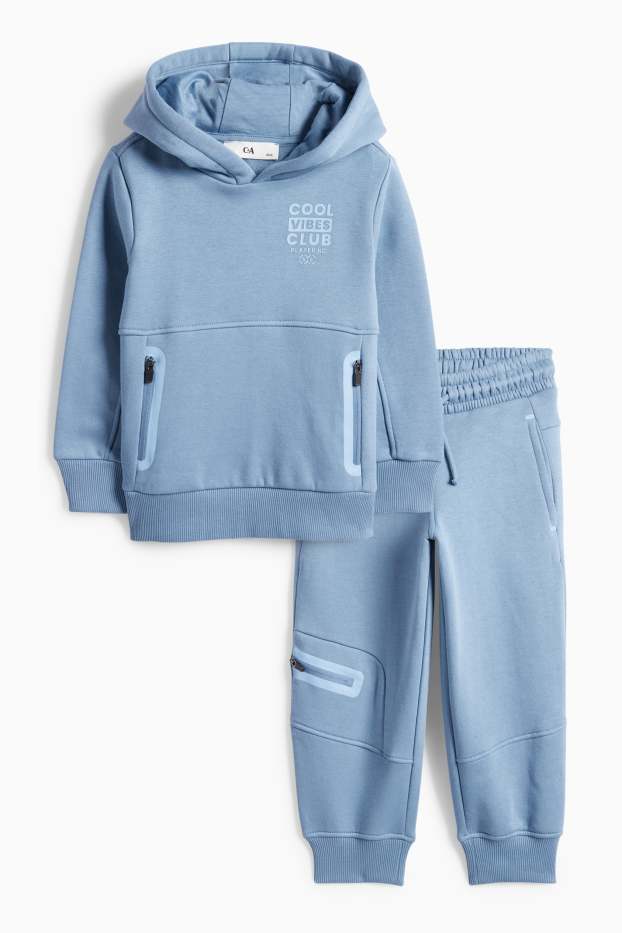 Děti - chlapci - Souprava - mikina s kapucí a teplákové kalhoty - 2dílná - modrá
