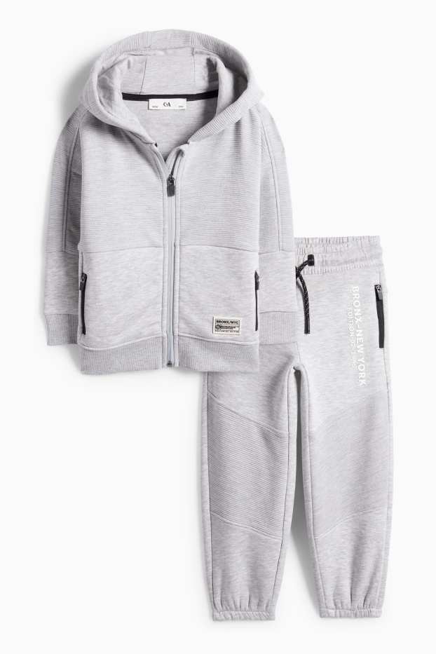 Enfants garçons - New York - ensemble - sweat zippé à capuche et pantalon de jogging - gris clair