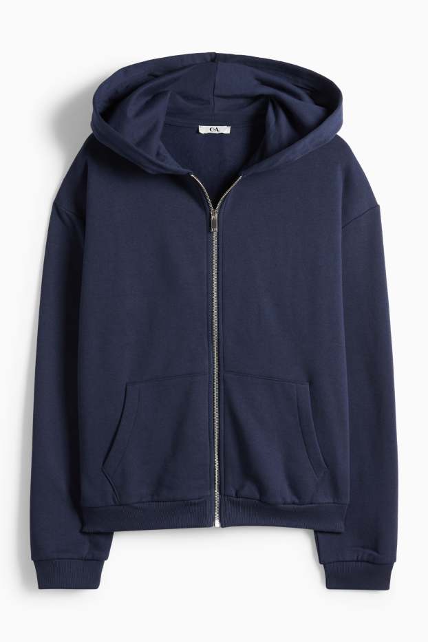 Femmes - Sweat zippé à capuche - bleu foncé