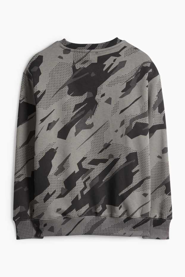 Děti - chlapci - Mikina - se vzorem - šedá/černá