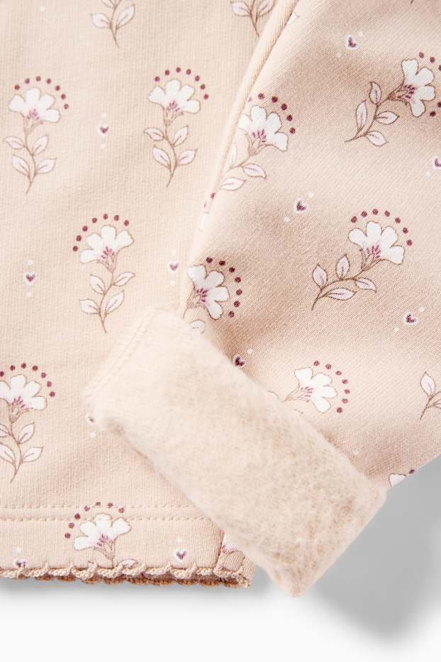 Miminka - dívky - Květiny - outfit pro miminka - 3dílný - krémově bílá