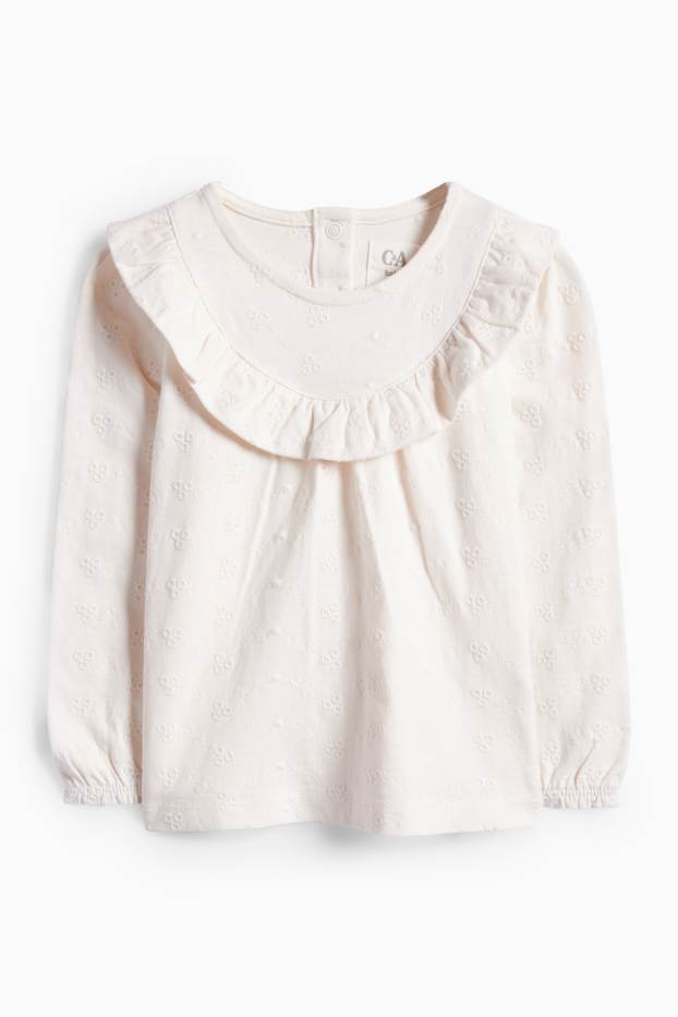 Miminka - dívky - Květiny - outfit pro miminka - 3dílný - krémově bílá