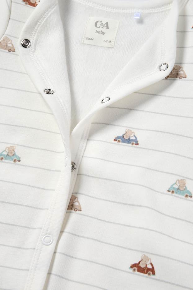 Bébés garçons - Koalas et voitures - pyjama bébé - à rayures - blanc