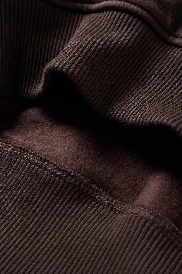 Děti - chlapci - Mikina s kapucí - tmavohnědá