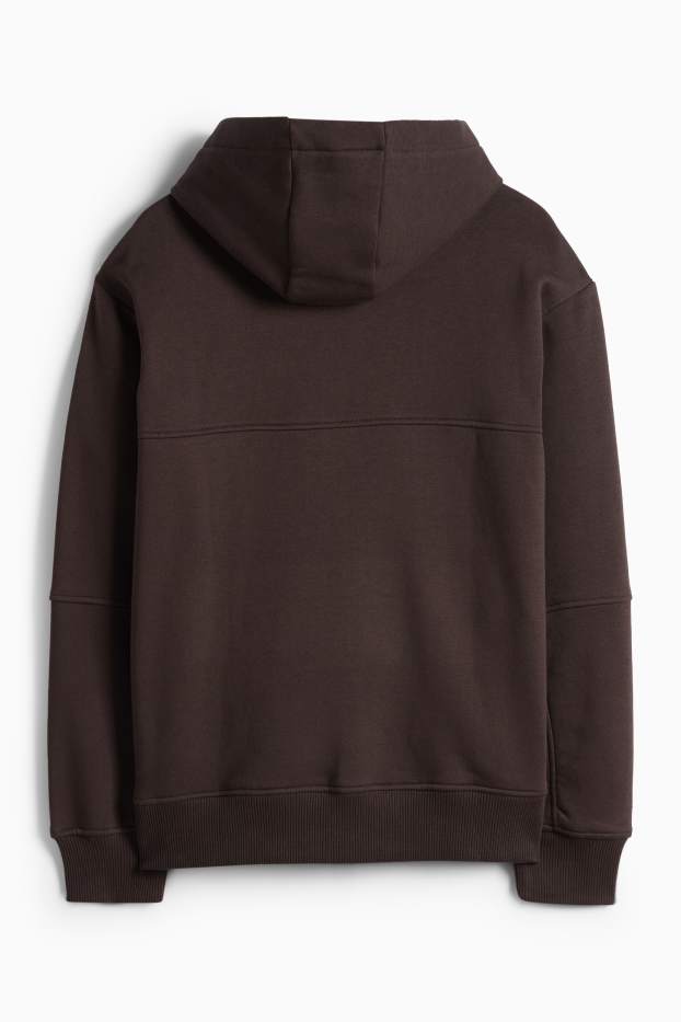 Děti - chlapci - Mikina s kapucí - tmavohnědá