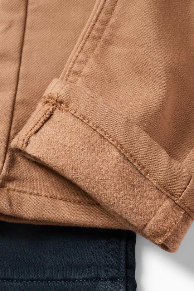 Kinderen: jongens - Set van 2 - thermobroek - blauw / beige
