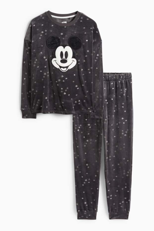 Women - Winter pyjamas - patterned - Mickey Mouse - gray