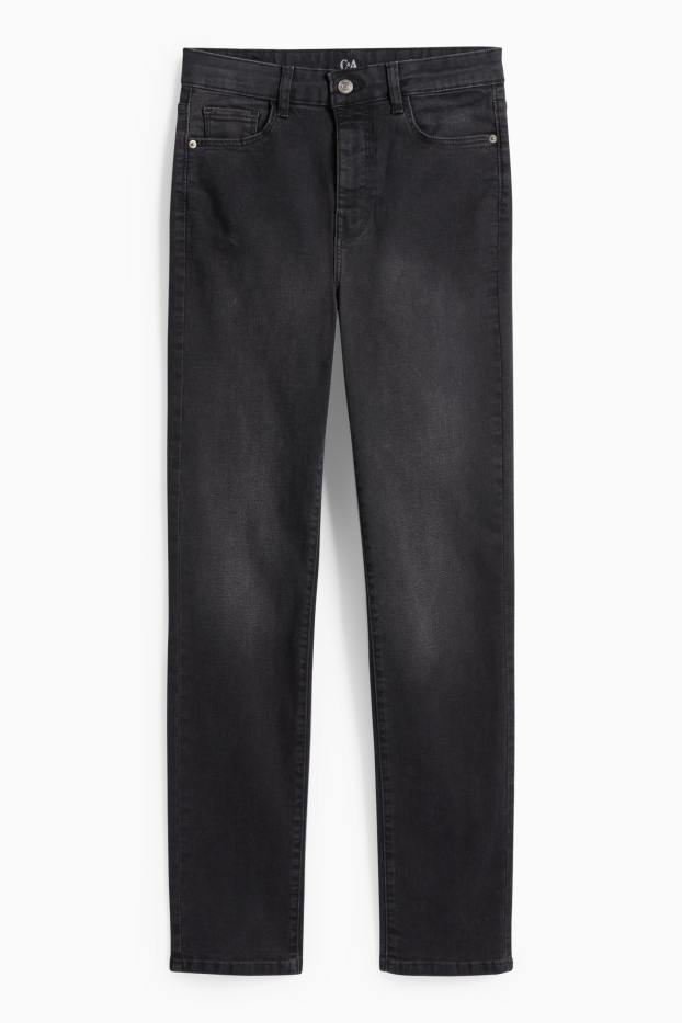 Dámské - Slim jeans - high waist - LYCRA® - černá