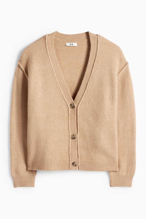 Women - Knitted cardigan - beige
