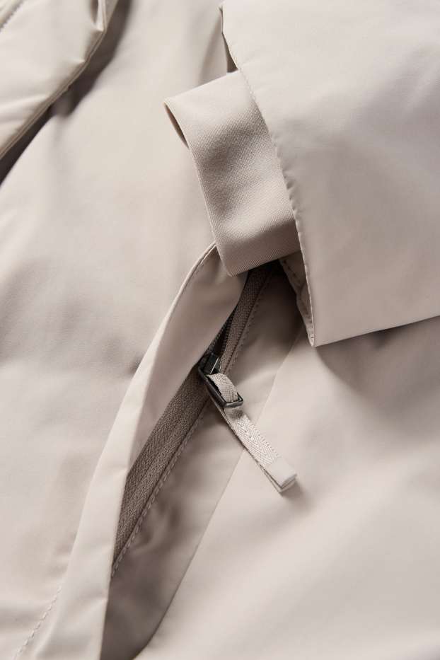 Donna - Giacca con cappuccio - foderata - idrorepellente - beige chiaro