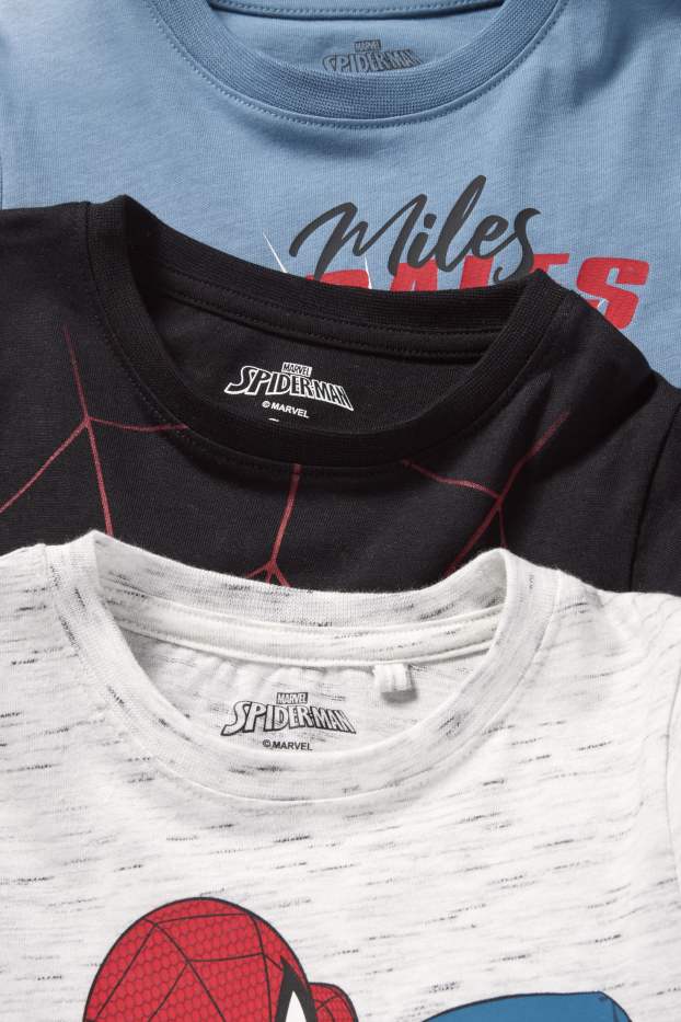 Děti - chlapci - Multipack 3 ks - Spider-Man - tričko s dlouhým rukávem - modrá