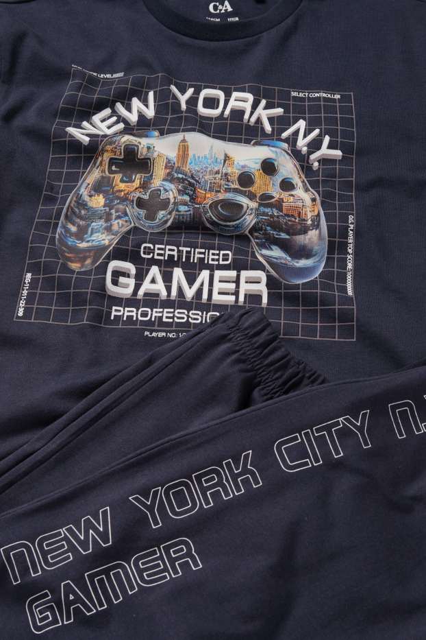 Nen - Videojocs New York - pijama - 2 peces - blau fosc